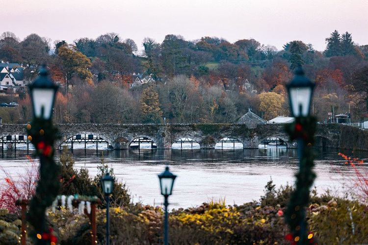 Lake and bridge view from The Lakeside Hotel in Ballina, County Tipperary