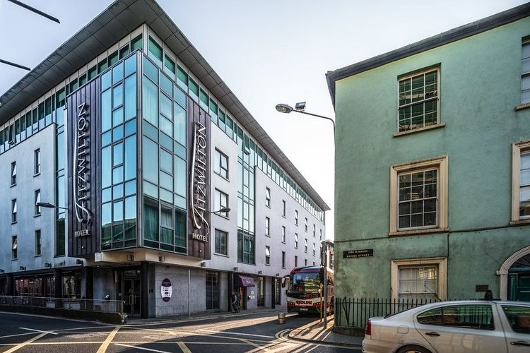 Glass-fronted Fitzwilton Hotel building in Waterford city
