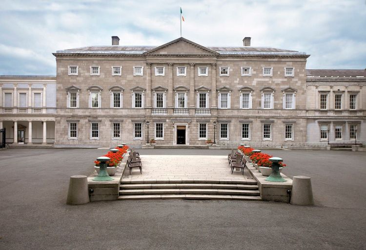Official tourism photograph of Leinster House in County Dublin