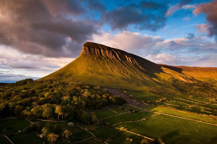 Official tourism photograph of Benbulben in County Sligo